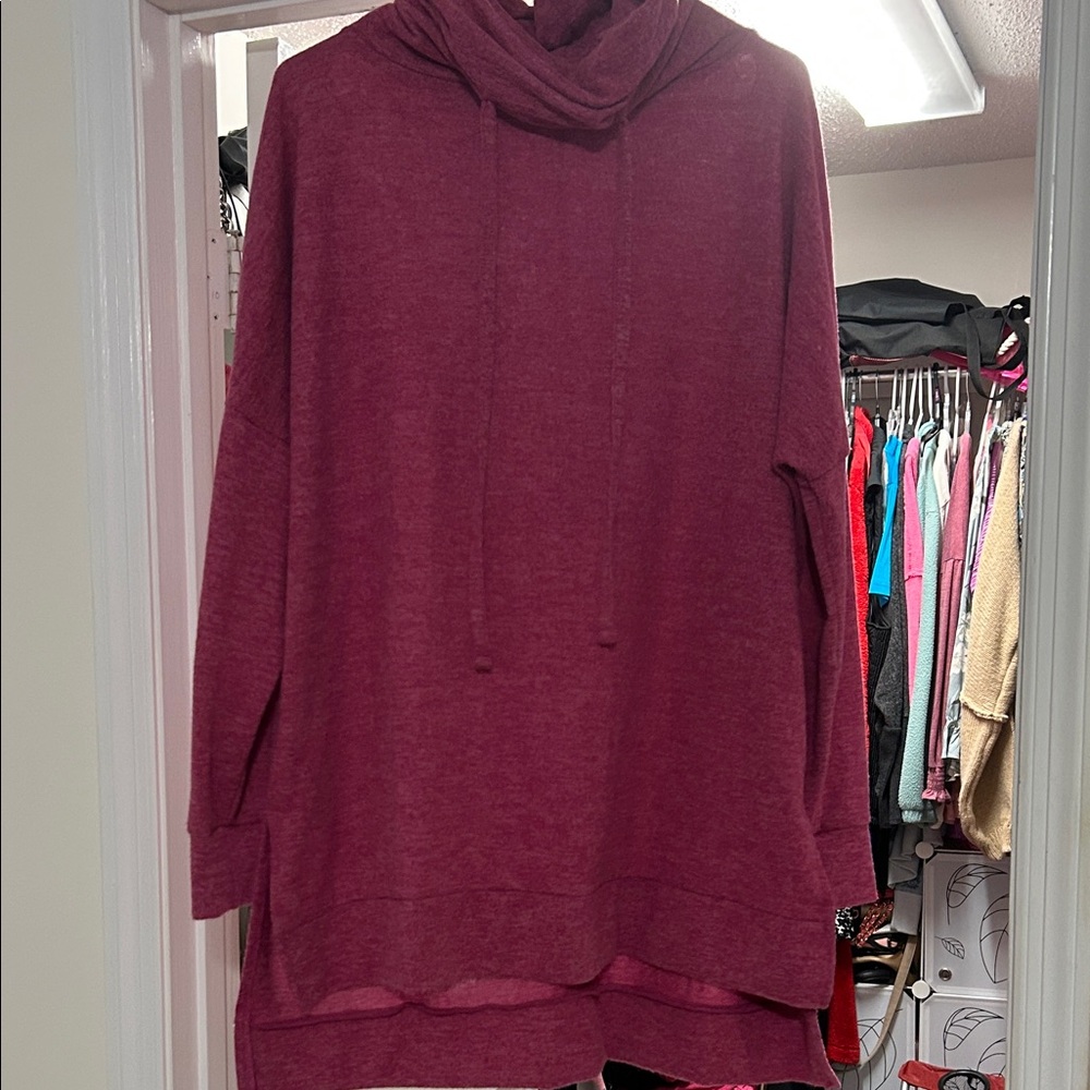 Zenana Maroon Cowl Neck Sweater — GENTLY USED!